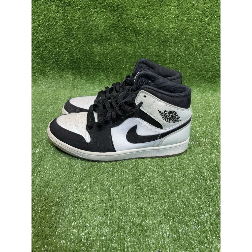 Air Jordan 1 Mid SE Diamond Men's 9.5 Mid Top Sneakers Black/White DH6933-100